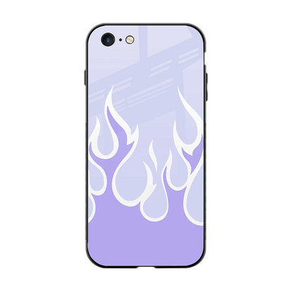 Y2K Retro Purple Flames back phone cover | glass case for iphone 6