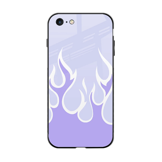 Y2K Retro Purple Flames back phone cover | glass case for iphone 6