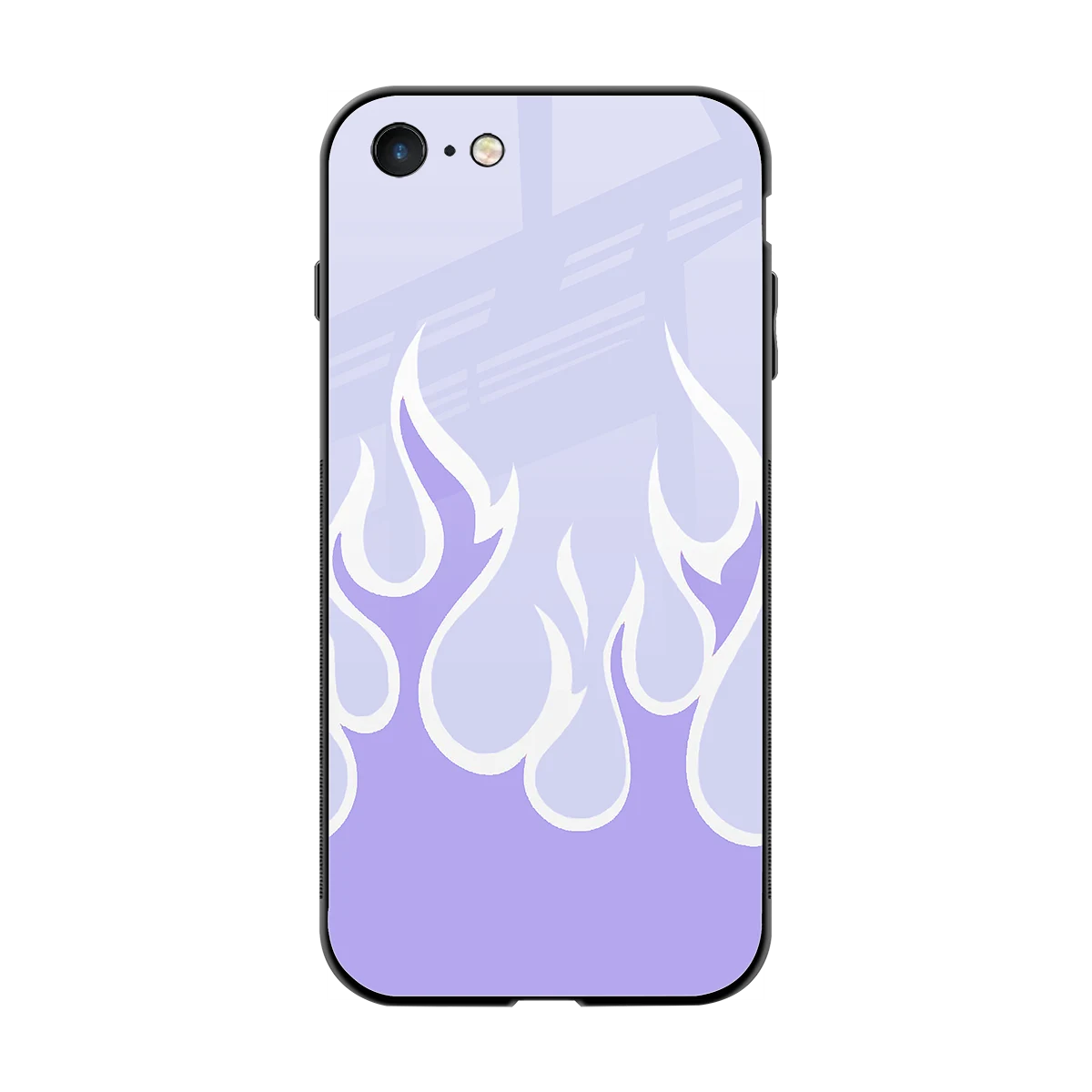 Y2K Retro Purple Flames back phone cover | glass case for iphone 7