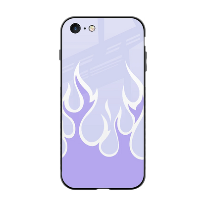Y2K Retro Purple Flames back phone cover | glass case for iphone 7