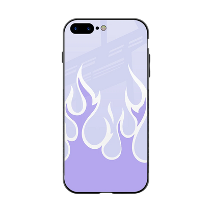 Y2K Retro Purple Flames back phone cover | glass case for iphone 8 plus