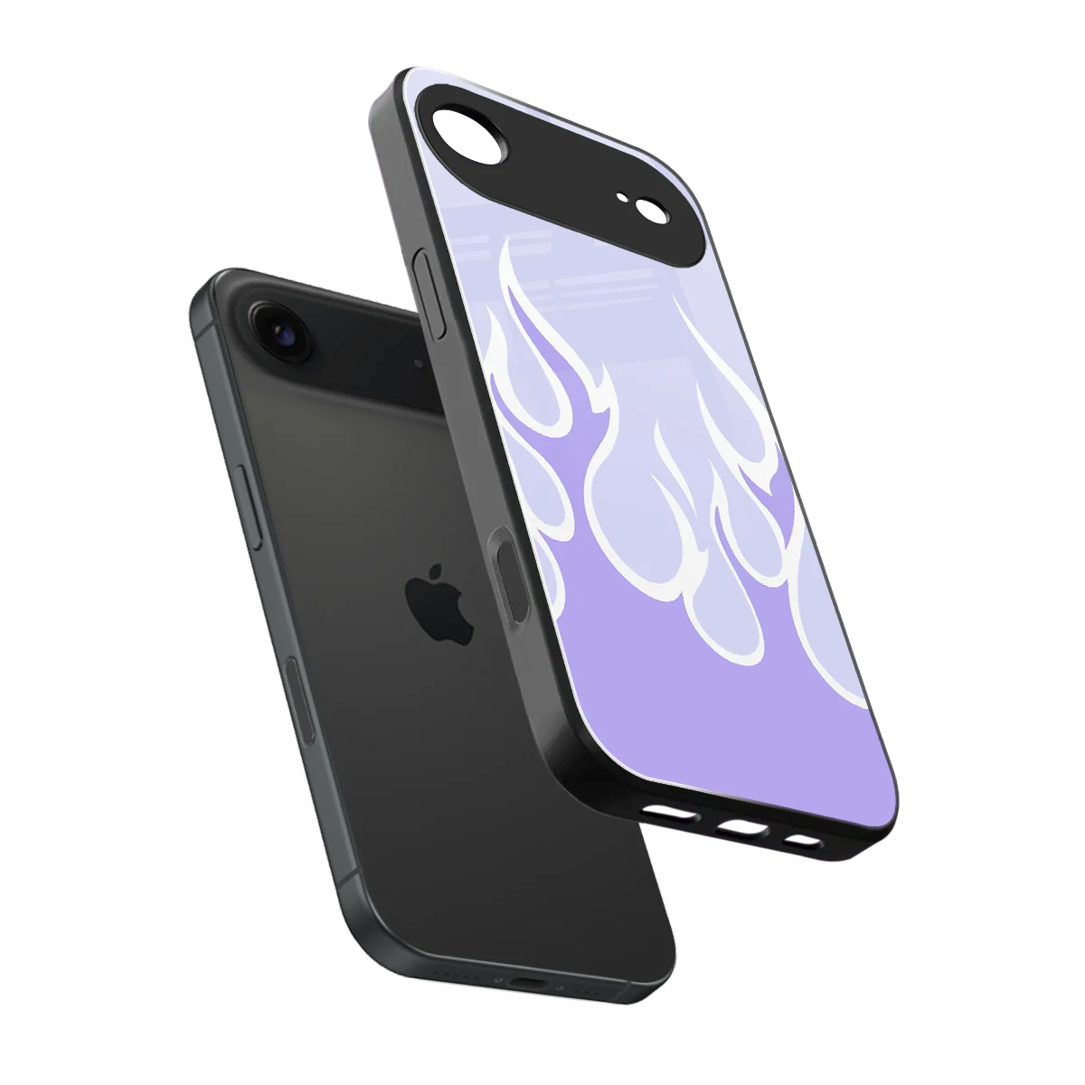 Y2K Retro Purple Flames sleek iphone air cover with tempered glass back and TPU edges