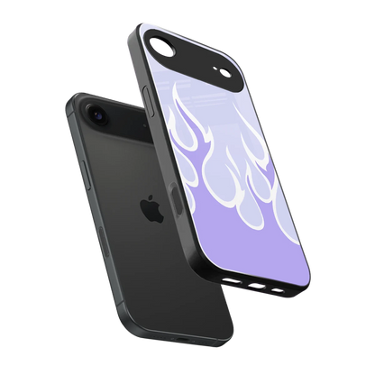 Y2K Retro Purple Flames sleek iphone air cover with tempered glass back and TPU edges