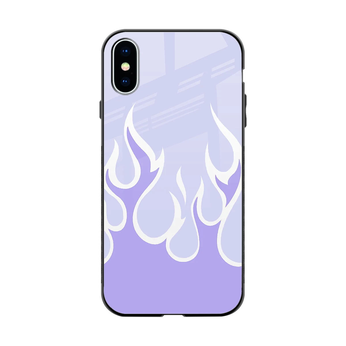 Y2K Retro Purple Flames back phone cover | glass case for iphone xs