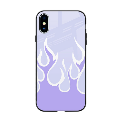 Y2K Retro Purple Flames back phone cover | glass case for iphone xs
