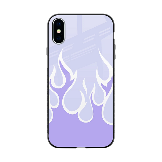 Y2K Retro Purple Flames back phone cover | glass case for iphone xs
