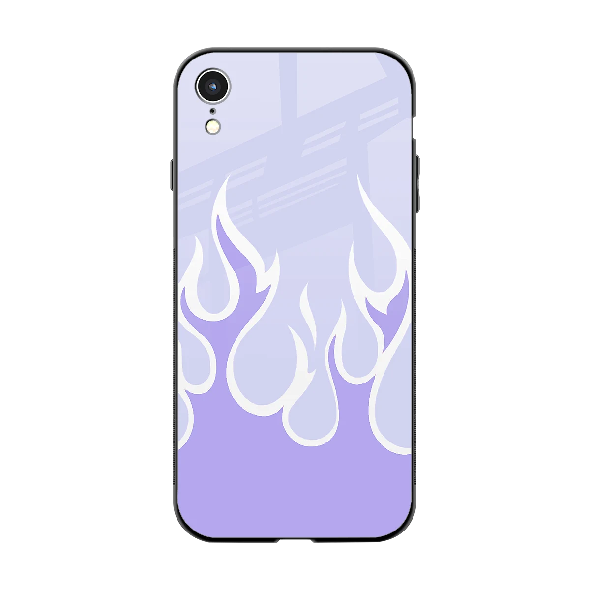 Y2K Retro Purple Flames back phone cover | glass case for iphone xr