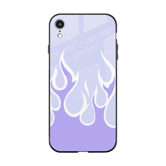 Y2K Retro Purple Flames back phone cover | glass case for iphone xr