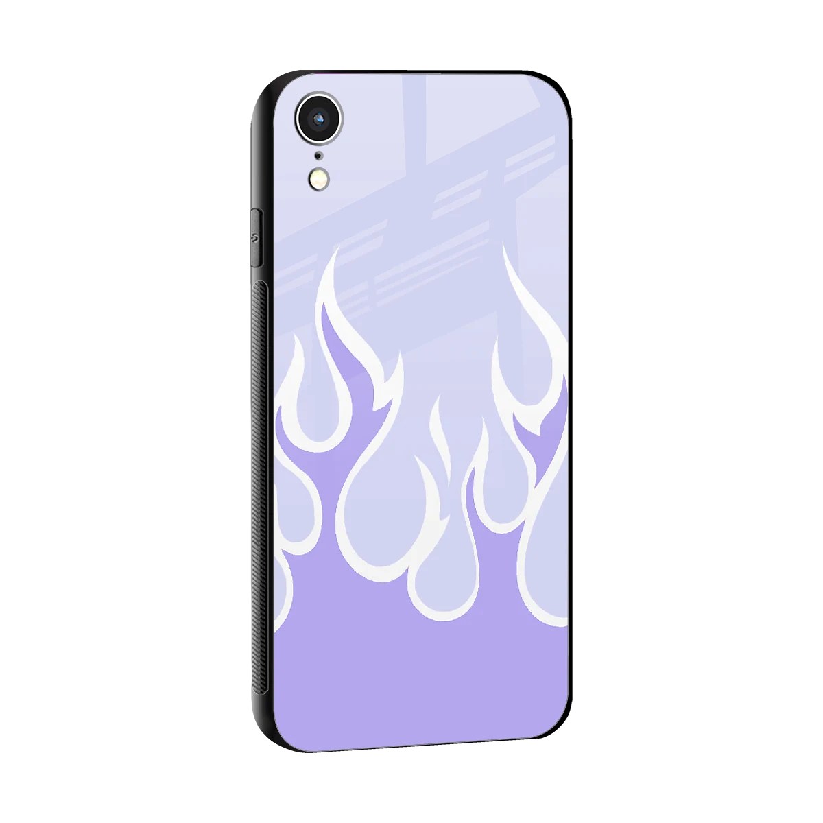 Y2K Retro Purple Flames sleek iphone xr cover with tempered glass back and TPU edges