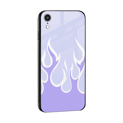 Y2K Retro Purple Flames sleek iphone xr cover with tempered glass back and TPU edges