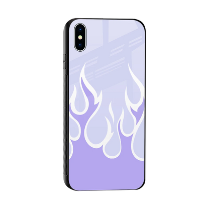 Y2K Retro Purple Flames sleek iphone xs max cover with tempered glass back and TPU edges
