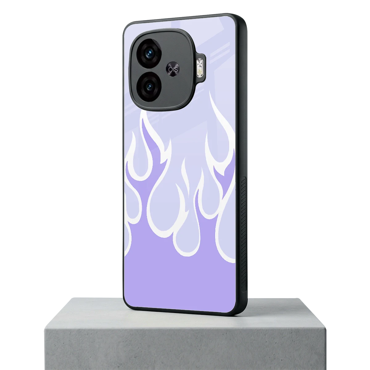Y2K Retro Purple Flames iqoo neo 10r 5g mobile cover | shockproof glass phone case