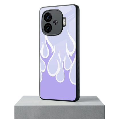 Y2K Retro Purple Flames iqoo neo 10r 5g mobile cover | shockproof glass phone case