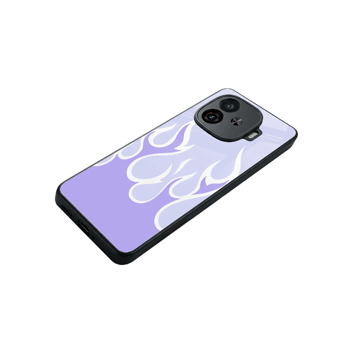 Y2K Retro Purple Flames stylish phone case for iqoo neo 10r 5g | glossy glass and slim fit