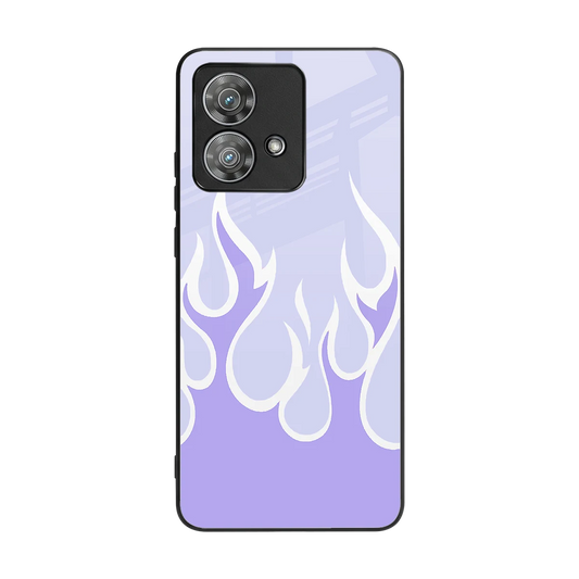Y2K Retro Purple Flames back phone cover | glass case for motorola edge 40 neo 5g