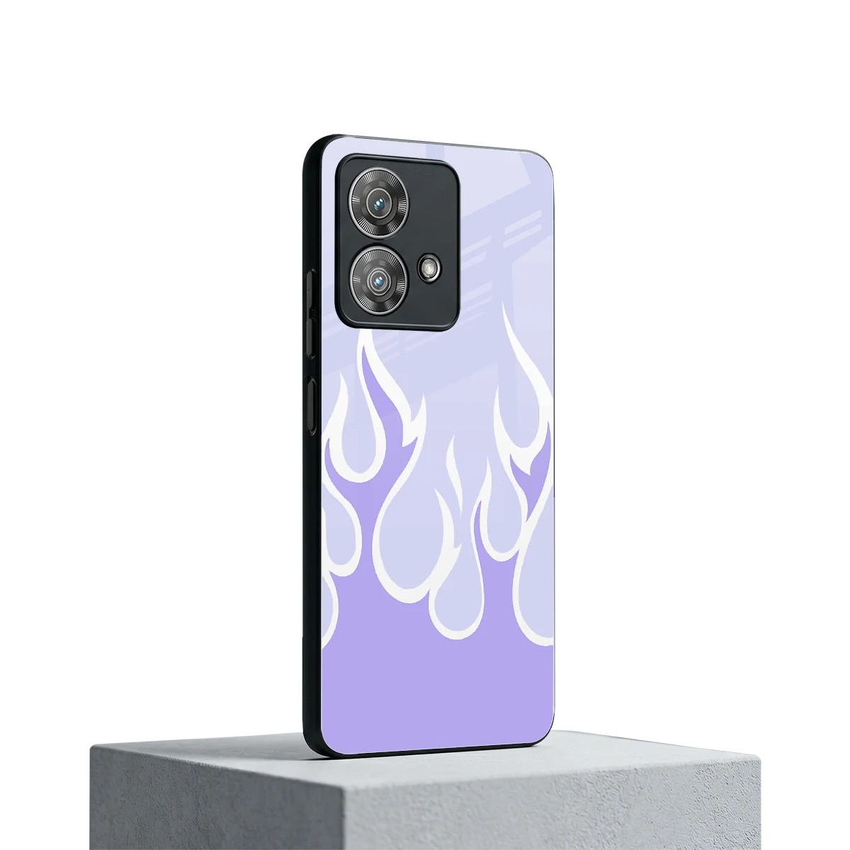 Y2K Retro Purple Flames motorola edge 40 neo 5g mobile cover | shockproof glass phone case