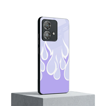 Y2K Retro Purple Flames motorola edge 40 neo 5g mobile cover | shockproof glass phone case