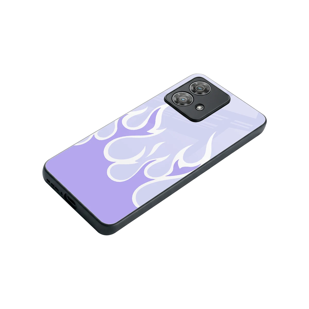 Y2K Retro Purple Flames stylish phone case for motorola edge 40 neo 5g | glossy glass and slim fit