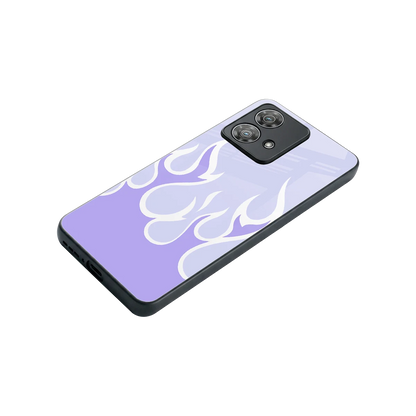 Y2K Retro Purple Flames stylish phone case for motorola edge 40 neo 5g | glossy glass and slim fit