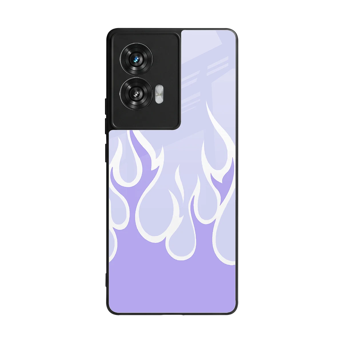 Y2K Retro Purple Flames back phone cover | glass case for motorola edge 50 fusion