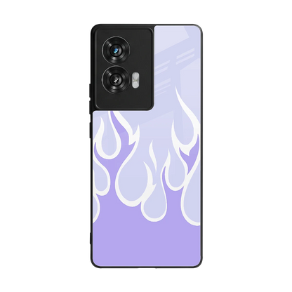 Y2K Retro Purple Flames back phone cover | glass case for motorola edge 50 fusion