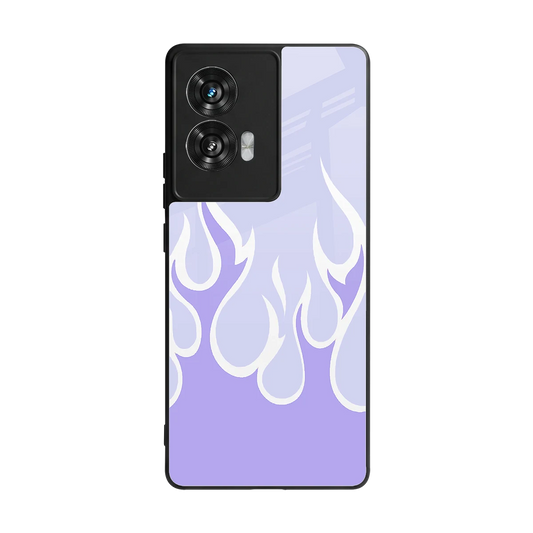 Y2K Retro Purple Flames back phone cover | glass case for motorola edge 50 fusion