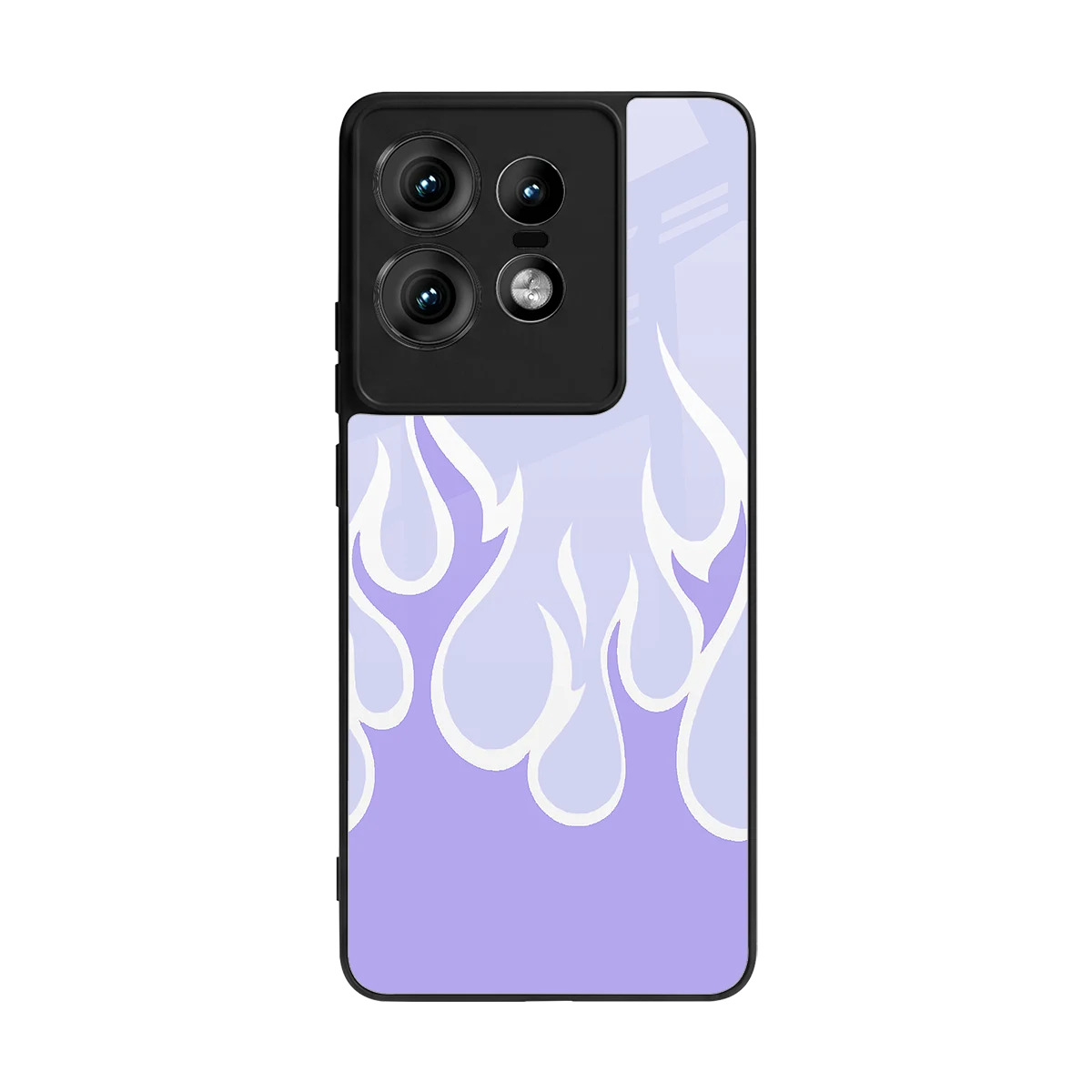 Y2K Retro Purple Flames back phone cover | glass case for motorola edge 50 pro