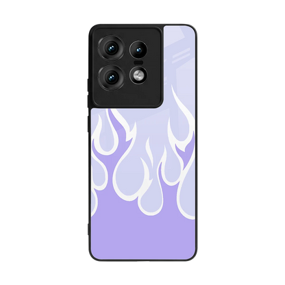 Y2K Retro Purple Flames back phone cover | glass case for motorola edge 50 pro