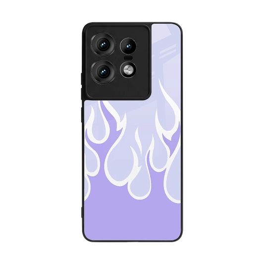 Y2K Retro Purple Flames back phone cover | glass case for motorola edge 50 pro