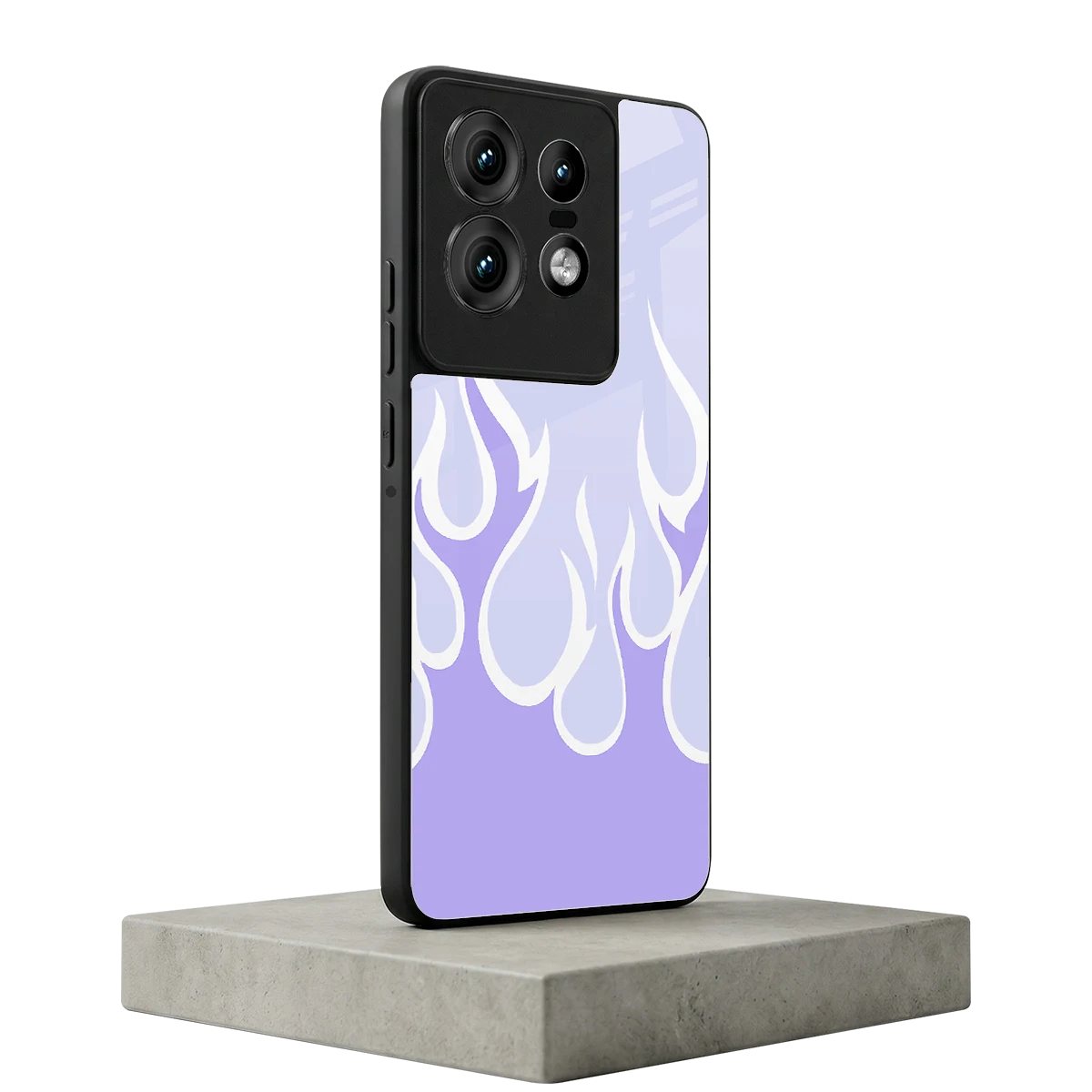 Y2K Retro Purple Flames motorola edge 50 pro mobile cover | shockproof glass phone case