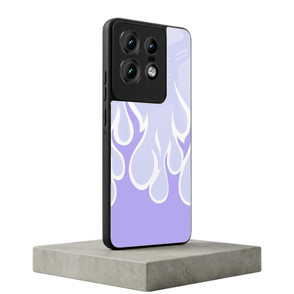 Y2K Retro Purple Flames motorola edge 50 pro mobile cover | shockproof glass phone case