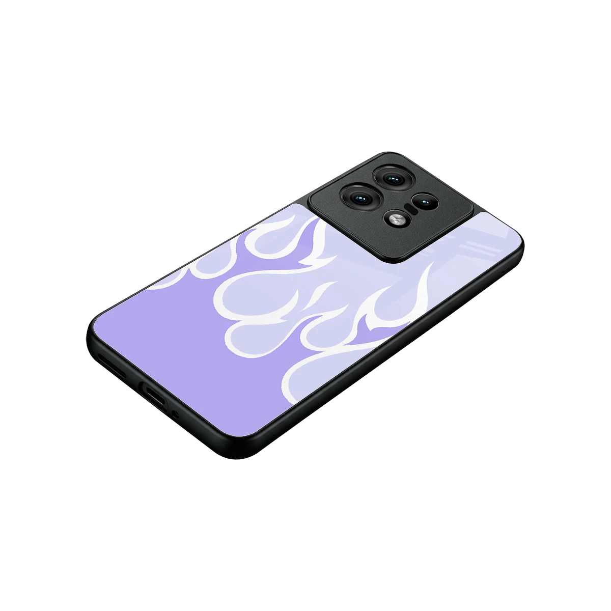 Y2K Retro Purple Flames stylish phone case for motorola edge 50 pro | glossy glass and slim fit