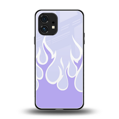 Y2K Retro Purple Flames back phone cover | glass case for nothing phone 1