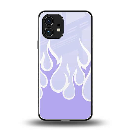 Y2K Retro Purple Flames back phone cover | glass case for nothing phone 1