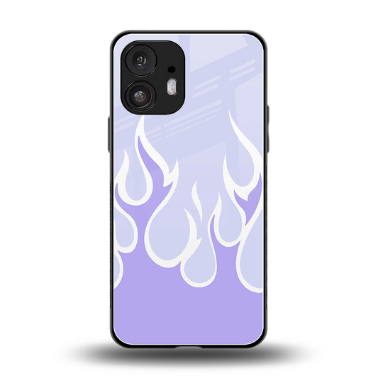 Y2K Retro Purple Flames back phone cover | glass case for nothing phone 2