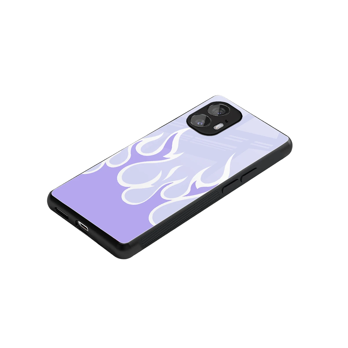 Y2K Retro Purple Flames stylish phone case for nothing phone 2 | glossy glass and slim fit