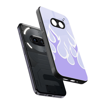 Y2K Retro Purple Flames sleek nothing phone 2a cover with tempered glass back and TPU edges