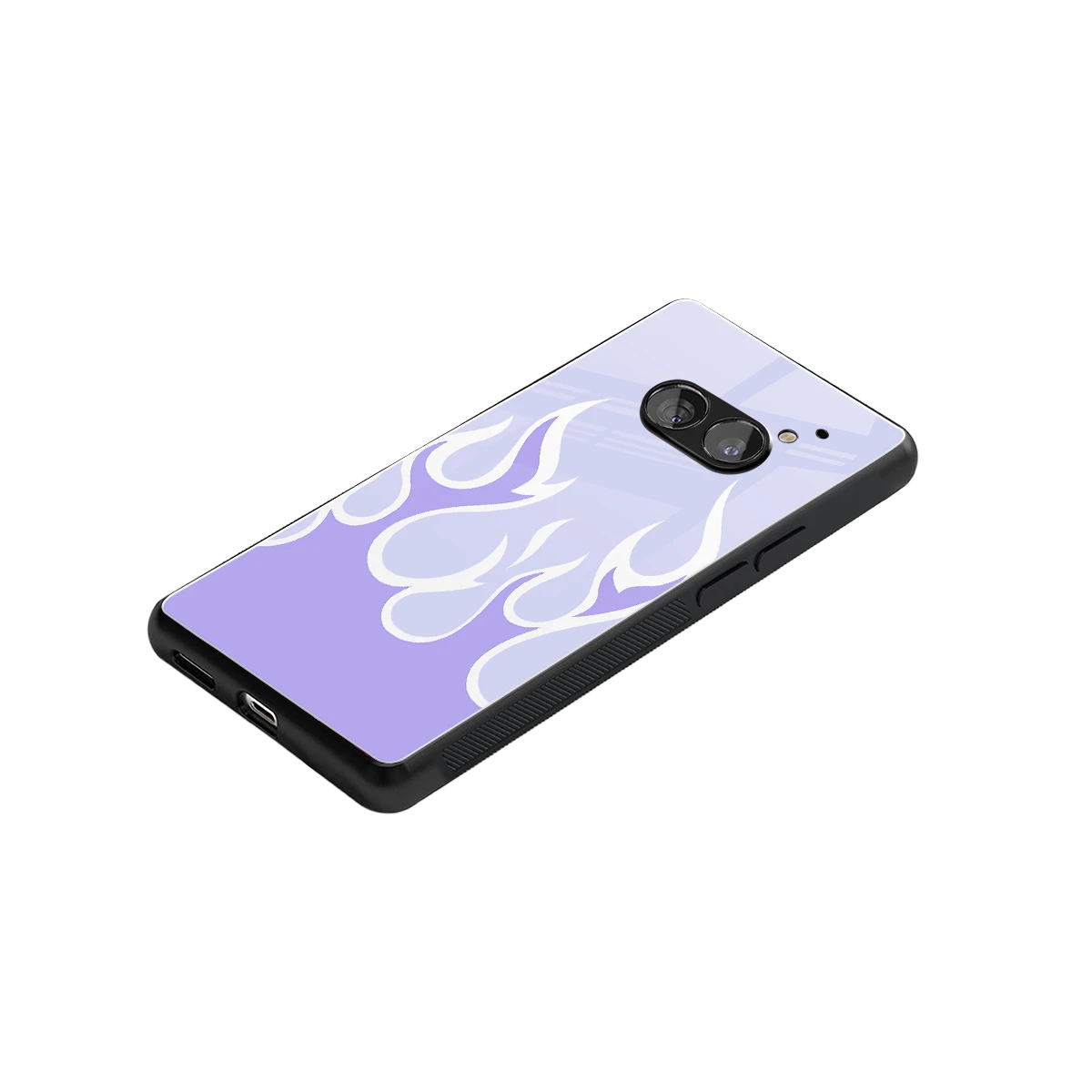 Y2K Retro Purple Flames stylish phone case for nothing phone 2a plus | glossy glass and slim fit