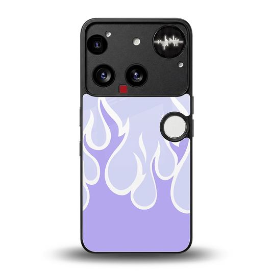 Y2K Retro Purple Flames back phone cover | glass case for nothing phone 3