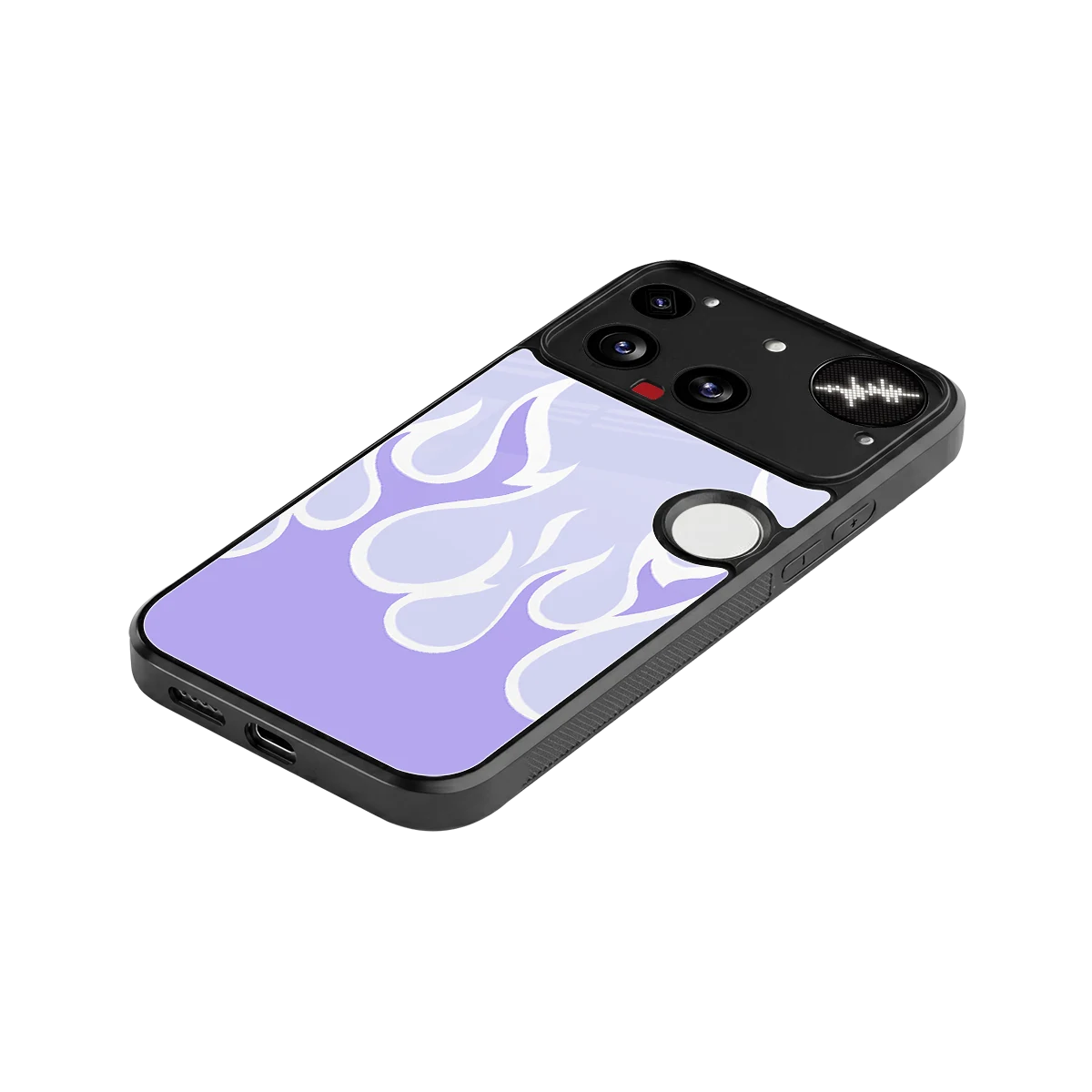 Y2K Retro Purple Flames stylish phone case for nothing phone 3 | glossy glass and slim fit