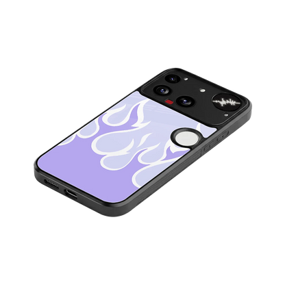 Y2K Retro Purple Flames stylish phone case for nothing phone 3 | glossy glass and slim fit