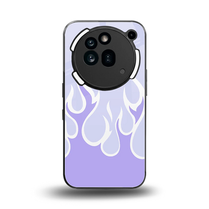 Y2K Retro Purple Flames back phone cover | glass case for nothing phone 3a pro