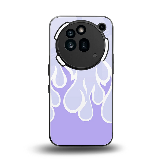 Y2K Retro Purple Flames back phone cover | glass case for nothing phone 3a pro