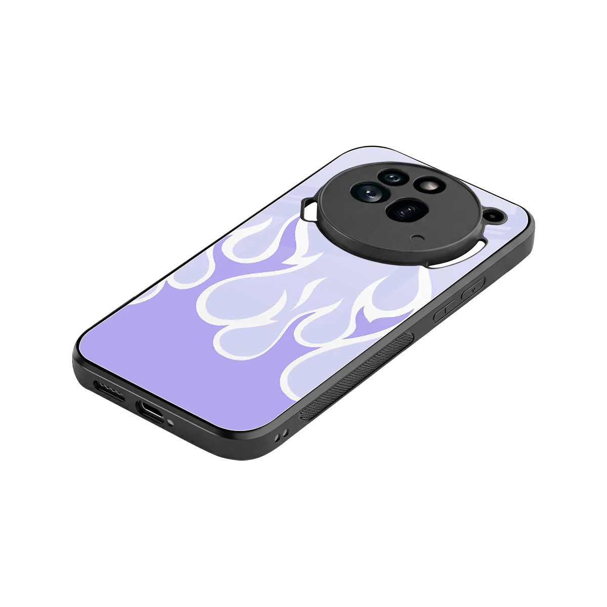 Y2K Retro Purple Flames stylish phone case for nothing phone 3a pro | glossy glass and slim fit