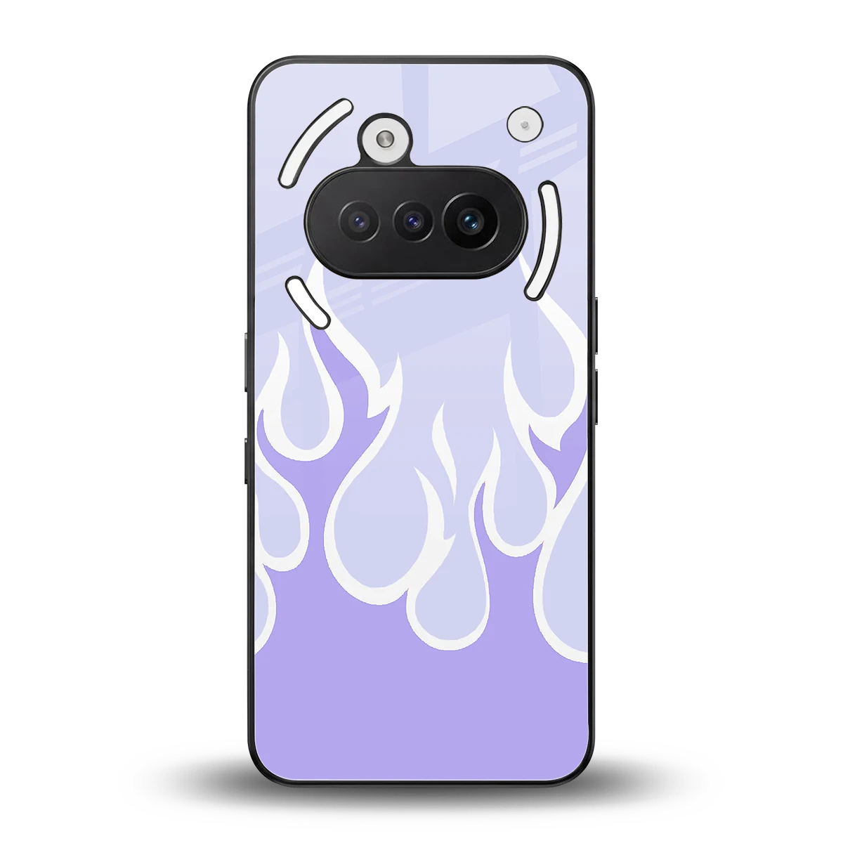 Y2K Retro Purple Flames back phone cover | glass case for nothing phone 3a