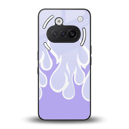 Y2K Retro Purple Flames back phone cover | glass case for nothing phone 3a