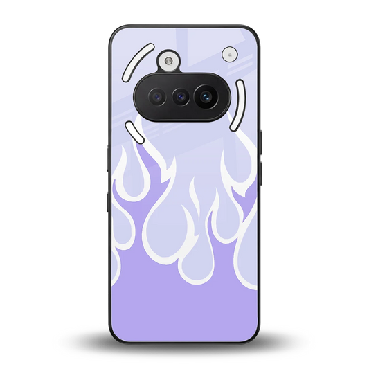 Y2K Retro Purple Flames back phone cover | glass case for nothing phone 3a