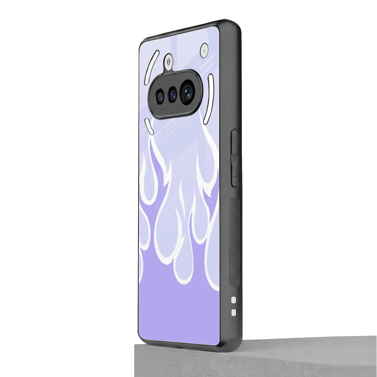 Y2K Retro Purple Flames nothing phone 3a mobile cover | shockproof glass phone case