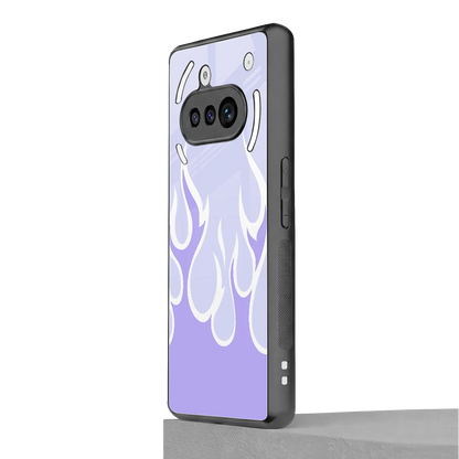 Y2K Retro Purple Flames nothing phone 3a mobile cover | shockproof glass phone case