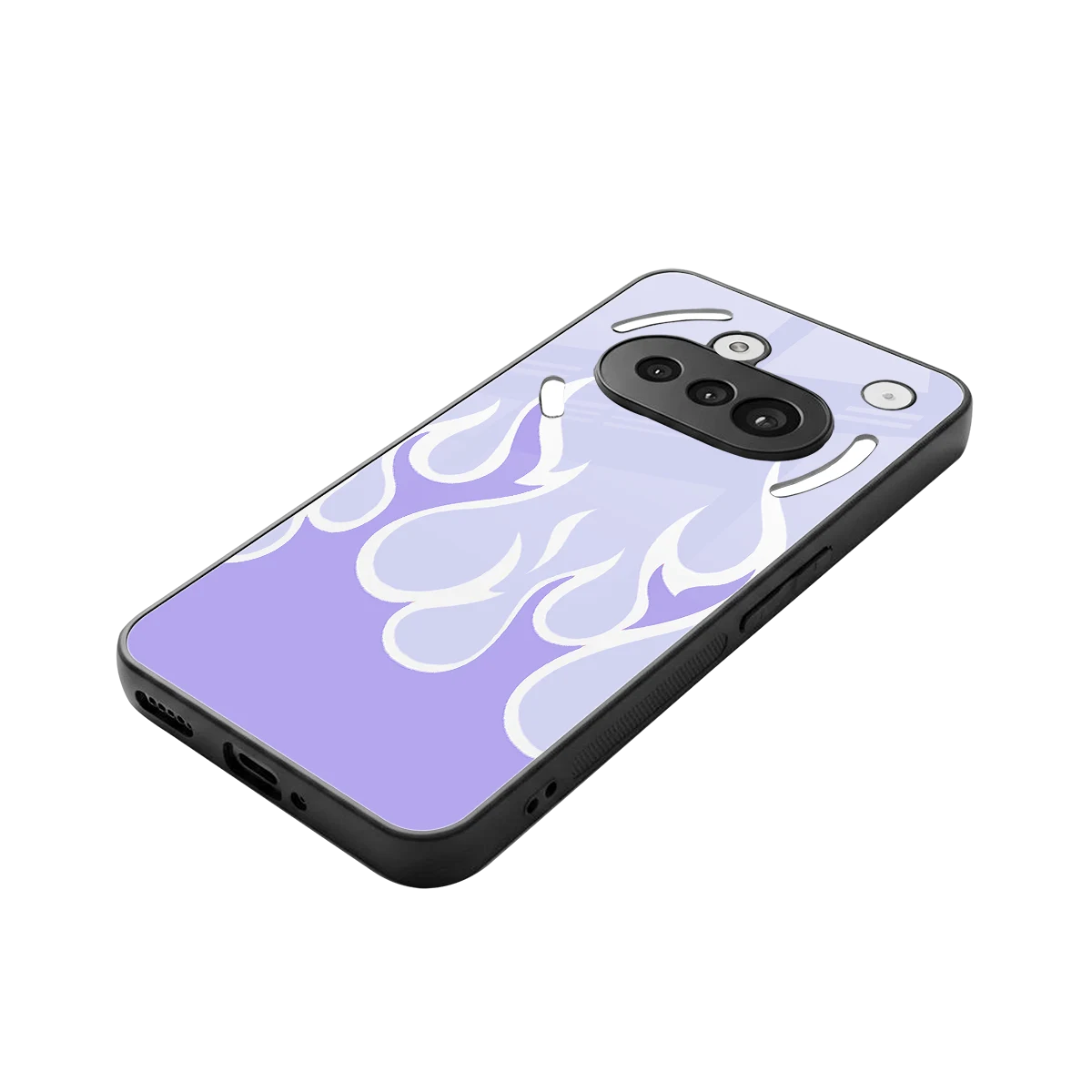 Y2K Retro Purple Flames stylish phone case for nothing phone 3a | glossy glass and slim fit